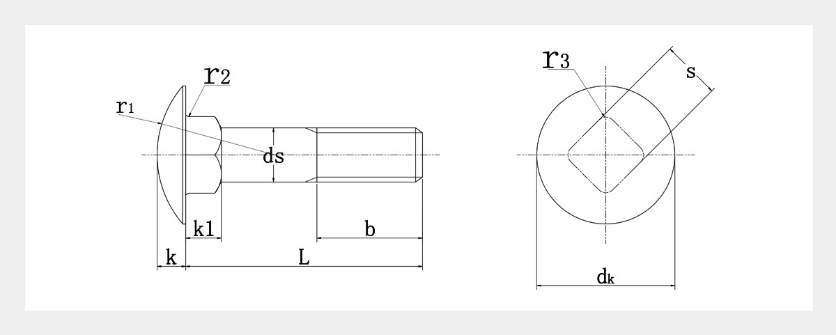 Large Head Carriage Bolts-2D